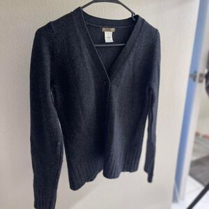 Jcrew Women's Navy Lambswool Button Down Cardigan